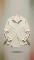 Ivory Cotton Open-Collar Shirt
